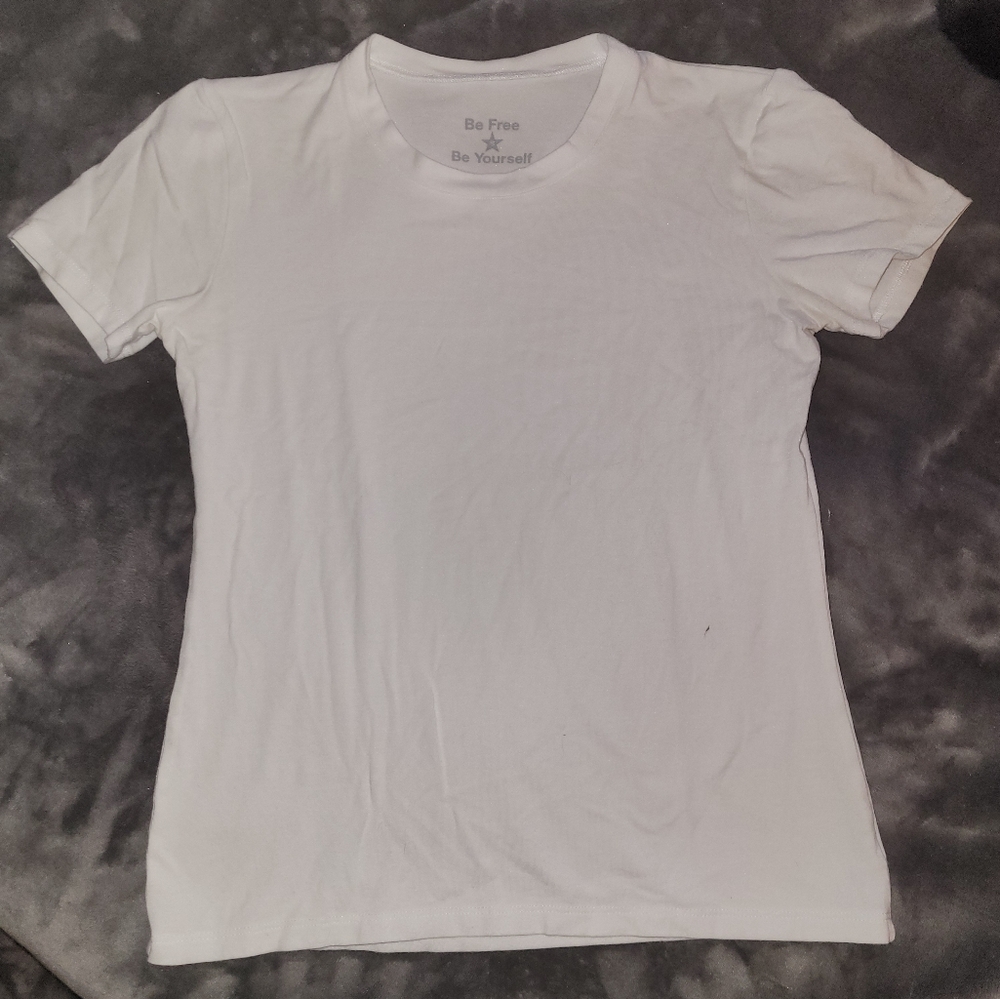 Be Free Be Yourself White Shortsleeved Shirt